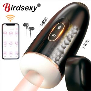 Bluetooth Sex Toy Male Masturbator Cup для взрослых для мужчин Pussy Sex Machines приложение удаленное управление мастурбационным устройством