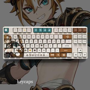 Combos Genshin Impact Theme Gorou Pbt Material Keycaps 108 Keys Set for 61 87 104 108 Key Mechanical Keyboard Oem Profile