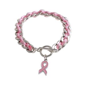 Шармовые браслеты Оптовый подарок для женщины розовый атласный веревый браслет 1,0 см х 2,1 см подвесной ленты