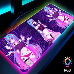 Rests Rgb Led Mouse Pad Gamer Pink Cute Kawaii Gaming Stuff Pc Accessories Moneko Geoxor Mats with Backlight 90x40 Luminous Mat Gloway