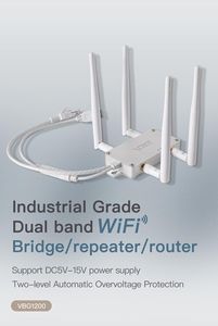 Маршрутизаторы Vonets Dual -полоса 2.4G+5G Wi -Fi Bridge Router Беспроводной ретранслятор Ethernet Adapter WiFi для DVR Industrial PLC IP Printer VBG1200