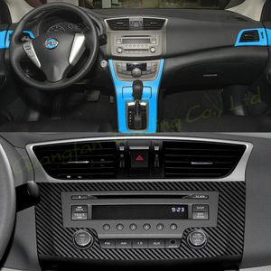 3D/5D Karbon Fiber Araba Styling İç Kapak Konsolu Renk Çıkartmaları Nissan Sentra Sylphy için Parça Aksesuarları 2012-2015