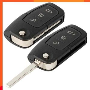 Новый автомобильный ключ оболочка прочная черная 3 кнопки замены складки для Ford Fiesta C-Max Galaxy Kuga S-Max Mondeo Mk4 Ключевые кольца