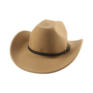 Cowboy Hat Cowgirl Western Cowboy Casual Panama Jazz Cap Man Hat Black White Band Belt Wide Brim Fedora Sombrero Hombre Sombrero