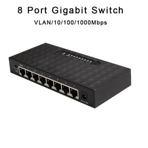 Переключатели 8PORT GIGABIT Переключатель 10/100/1000 Мбит/с VLAN HUB DEWNERNET Переключатель RJ45 Настольный сетевой переключатель LAN Полный ползуплекс биржи