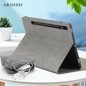 Case Ardissi Tablet Stand Case для Samsung Galaxy Tab S8 Plus S7 Fe S6 Lite Funda Coal Cover Cavel MicroFiber PU кожаный флип -рукав