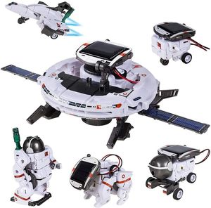Creative 6 in 1 Solar Robot Car Space Ship Toys Technology Science Kits Solaire Energy Technological Gadgets Scientific Toy Boys