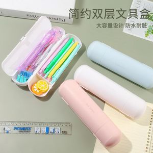 Cute Candy Color Pencil Case Kawaii Pen Bag Stationery Pouch For Girls Gift Office School Supplies