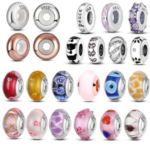 Fit Pandora boncuk 925 gümüş çekicilik kadın takı Silikon Spacer Stoper Klip Charms Chamilia