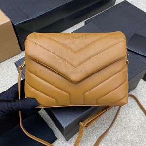 10a Ayna Kalite Tasarımcıları Mini Loulou oyuncak çantası 20cm Chevron Kapitone Çanta Kadınları Gerçek Deri Calfsin Çanta Lüks Crossbody Siyah Omuz Kutusu Kayışı Çantalar