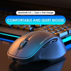 Мыши Беспроводная мышь, перезаряжаемая бесшумная домашняя беспроводная мышь 2,4G, игровая офисная мышь Bluetooth 5,0, подходит для ноутбука, настольного компьютера