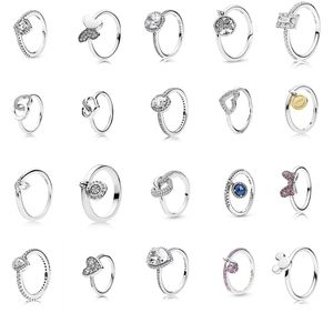 925 Sterling Silver Pandora Ring Shiny Love Butterfly estilo moda casais para tocar jóias clássicas entrega grátis