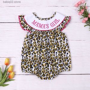 Rompers yeni doğdu 0-3t tulum erkek bebek kıyafetleri annenin kızı nakış kabarcığı bebek romper kollu şort bodysuit leopar baskı kıyafeti T230529