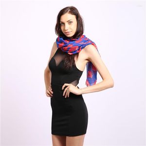 Шарфы 2023 летняя распродажа синий красный цветочный рисунок шарф шарф женщин обертывает моду