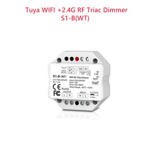 1CH*1.5A WiFi-RF+Push AC Phase-cut Dimmer S1-B(WT) Triac Dimmer Tuya APP Cloud Control / Voice Control S1-B WT LED Controller