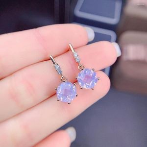 Saplama Küpe Gümüş Kadınlar Yuvarlak 8mm Doğal Lavanta Kuvars AMETHYST 925 Sterlin Nişan