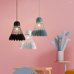 Подвесные лампы бадминтон Nordic Modern Modern Head Head Restaurant Restaurant Led Light E27 спальня гостиная кухонная кафе