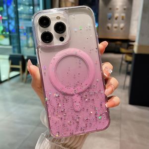 Magsafe Tup Damla Tutkal Manyetik Emiş Glitter Toz Gradyanı İPhone 12 13 için uygun iPhone Kılıfı