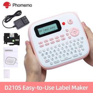 Impressoras Phomemo D210S Maker de etiqueta de impressora portátil QWERTY Máquina de marcação de mesa de teclado compatível com o irmão TZE231 Fita de etiqueta