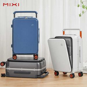 New Design Wide Handle Suitcase Men Carry-On Luggage Women Travel Trolley Case 20 Inch Cabin PC Aluminum Frame M9275