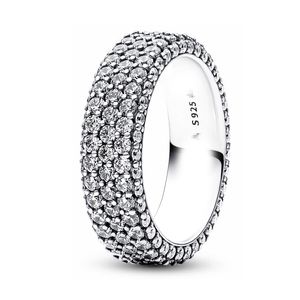 925 Sterling Silver Pandora's New Ring Full Drill Rose Golden Ring é adequado para joias femininas, acessórios de moda, entrega gratuita