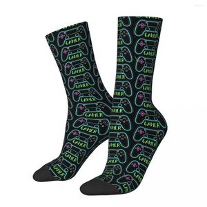 Erkek çorap serin neon oyun denetleyicisi renkler basketbol polyester mürettebat kadınlar için erkekler nefes alabilir