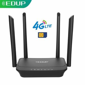 Routers Edup Wi -Fi Router SIM -карта 300 Мбит/с 3G/4G Wi -Fi Wireless Dongle LTE FDD Mobile Adapter 4*6DBI Внешняя антенна RJ45 LAN LAN