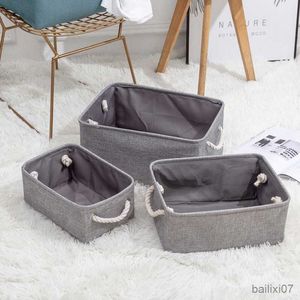 Basket Cotton Linen Folding Storage Baskets Kids Toys Organizer Clothes and Sundries Storage Box Cabinet Storage Bag Laundry Basket