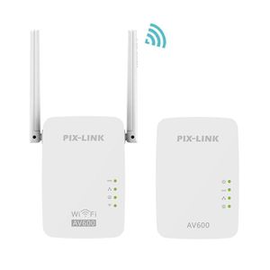 Маршрутизаторы 1PAIR PIXLINK LVPL01 PowerLine Wi -Fi 600 Мбит / с беспроводной беспроводной вариант Wi -Fi Extender Kit Wi -Fi AV600 Адаптер Powerline Network