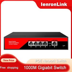 Переключатели Переключатели POE Gigabit Ienronlink Link 04G10GB 5 порт 1000 Мбит / с быстро Ethernet POE Switch с источником питания VLAN для камеры