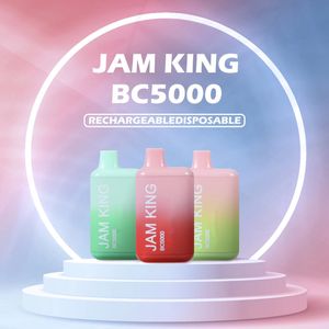 Original Puff 5000 Vape Pen E Cigarette Jam King bc5000 vapes descartáveis 13ml Pré-cheio Pod Starter Kit 650mAh Bateria recarregável Marcas de atacado China Factory