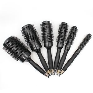 Saç fırçaları Profesyonel anti-statik saç tarağı yüksek sıcaklık alüminyum demir yuvarlak tarak 6 boyutlu saç araçları 230529