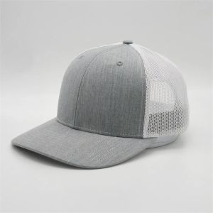Özelleştirilmiş heather gri boş kamyoncu şapkası düz beyaz örgü gençlik snapback şapkaları klasik ayar tasarımı kendi takılı kapaklar