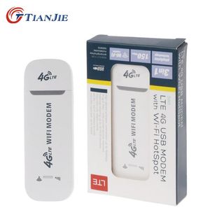 Yönlendiriciler Tianjie 3G 4G GSM UMTS LTE USB WiFi Modem Dongle Araba Yönlendirici Ağ Adaptörü SIM Kart Yuvası