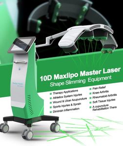 CE Onaylı Maxlipo Master Lipo Lazer Zayıflama Makinesi Vücut İnce Kilo Kaybı Ağrısız Yağ Çıkarma 6D 10D 532NM Yeşil Işıklar Soğuk Lazer Terapisi Güzellik Ekipmanları