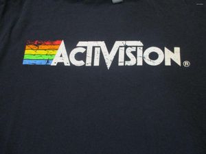 Erkek tişörtleri m lacivert Activision gömleği tuval video oyunu şirketi