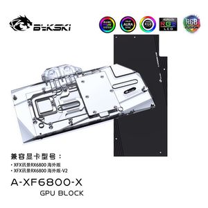 Охлаждение Bykski Water Block Использование для xfx rx6800/xfx rx6800xgpu card/полная крышка меди + бэк -планета широкая rgb/argb охлаждение