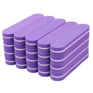 Инструменты 100 шт. Лайм A Ongle Professional Mini Nail File Губка 100/180 Buffer Block Block Purple Sponge Sanding Manicure Beauty Tools