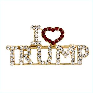 Искусство и ремесла мне нравятся булавки с вареньем Трампа для женщин для женщин блестящие хрустальные буквы