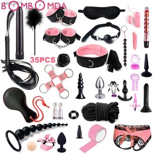 Yetişkin Oyuncaklar Yetişkin SM BDSM Kitleri Yetişkinler Kadınlar İçin Seks Oyuncaklar Erkek Kelepçeler Kemplik Kırbaç Seks Metal Anal Fiş Vibrator Bonajı L230518