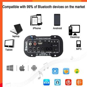 Yeni Mini Araba Amplifikatör Radyo Sesli Bluetooth 2.1 Hi-Fi Subwoofer Stereo Bluetooth Bas Power Amp Dijital Amplifikatör Araba Stil