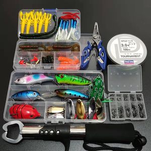 Yemler Balıkçılık Cazibesi Seti 164pcs Karışık Kaşık Vib Kit Yumuşak Kurbağa Minnow Popper Hooks Tüm Aksesuar Tatlı Su B225 230530