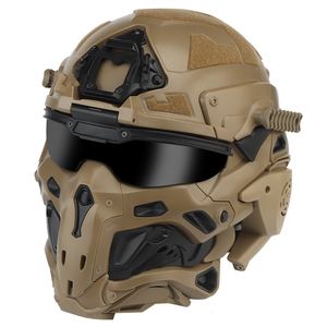 Koruyucu dişli taktik tam kapak kask Maske Güvenlik Av Ekipmanı Askeri Çekim Koruyucu Kasklar Airsoft Paintball CS Eğitimi 230530 230530