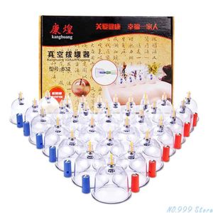 Массажер 32 чашки, стеклянные чашки для смоляной терапии, здоровые китайские медицинские вакуумные банки, всасывающее терапевтическое устройство, набор массажеров для тела
