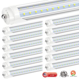 ABD'de Stok 72W 8ft t8 led tüpler tek pimli FA8 8 fit led ışık tüpü Çift Sıralı LED Floresan AC 85-265V şeffaf kapak t10 t12 değiştirmeler balast doğrudan teli çıkarın