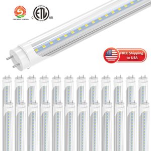 ABD STOK 4 ft 1.2 m T8 Led Tüp Işıklar Yüksek Süper Parlak 22 W Sıcak / Soğuk Beyaz Led Floresan Tüp Ampuller G13 Bi-pin AC 85-265 V mağaza garaj ETL için yedek