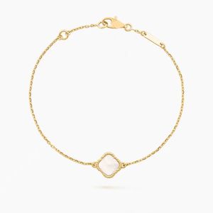 Klasik moda cazibesi bilezikler yonca bilezik 4 four yaprak yonca tasarımcı mücevherleri 18K altın bileklik kadınlar için erkekler altın zincir zarif mücevher hediyesi