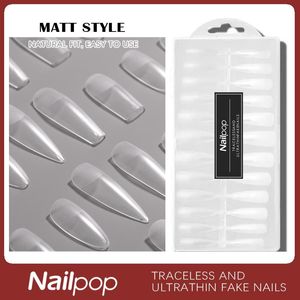 Наборы Nailpop 576/600 шт. Накладные накладные ногти для наращивания искусственных ногтей в форме гроба с дизайном, полное покрытие, набор акриловых ногтей
