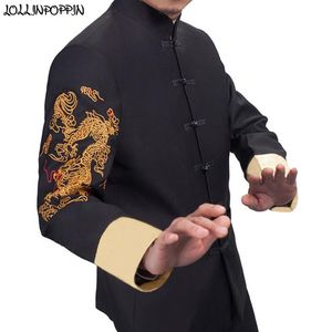 Blazers Традиционный китайский стиль мужской тудинок пиджак восточный вышивка из вышивки дракона