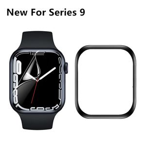 Apple Watch Serisi için Yeni 45mm Akıllı Saat 9 Marine Strap Smart Watch Spor Saat Kablosuz Şarj Kayışı Koruyucu Film